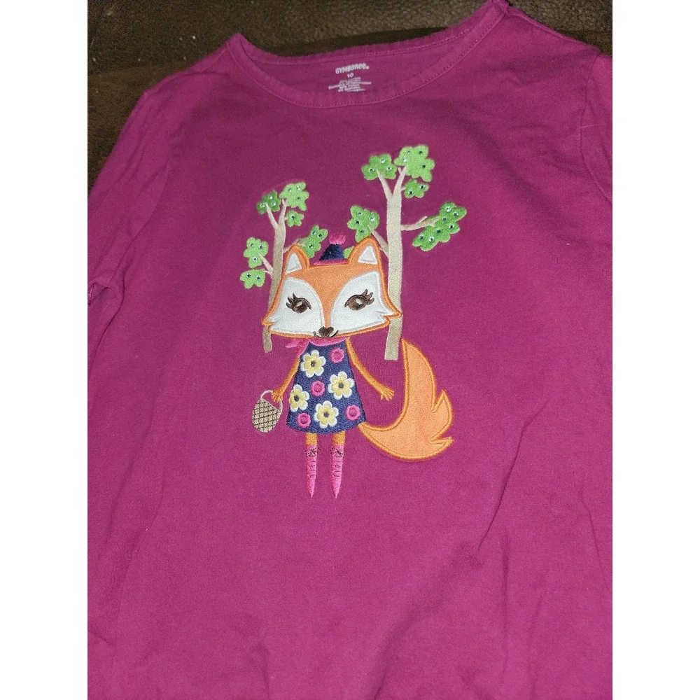 Gymboree fashionable fox tunic top size 10 maroon‎